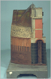 Modello di spalla di ponte con fondazione a pozzi